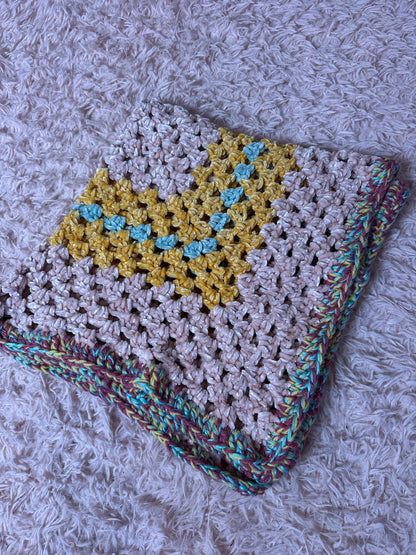 Handmade crochet multicolor blanket