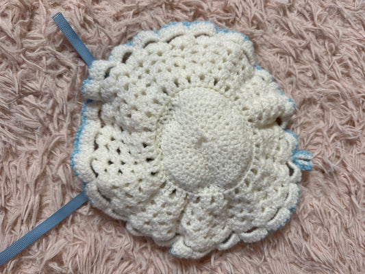 Grandma Core crocheted hat wall decor