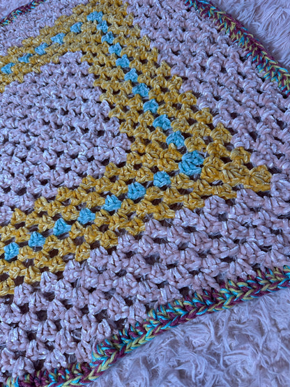 Handmade crochet multicolor blanket