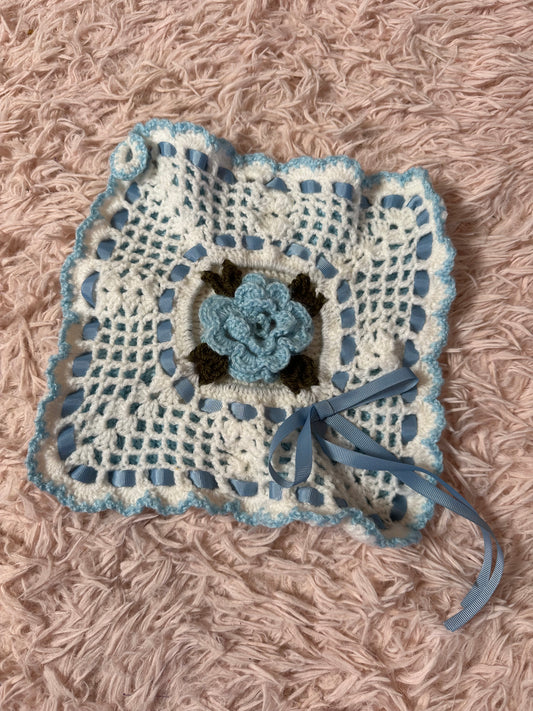Grandma core wall decor handmade crocheted square