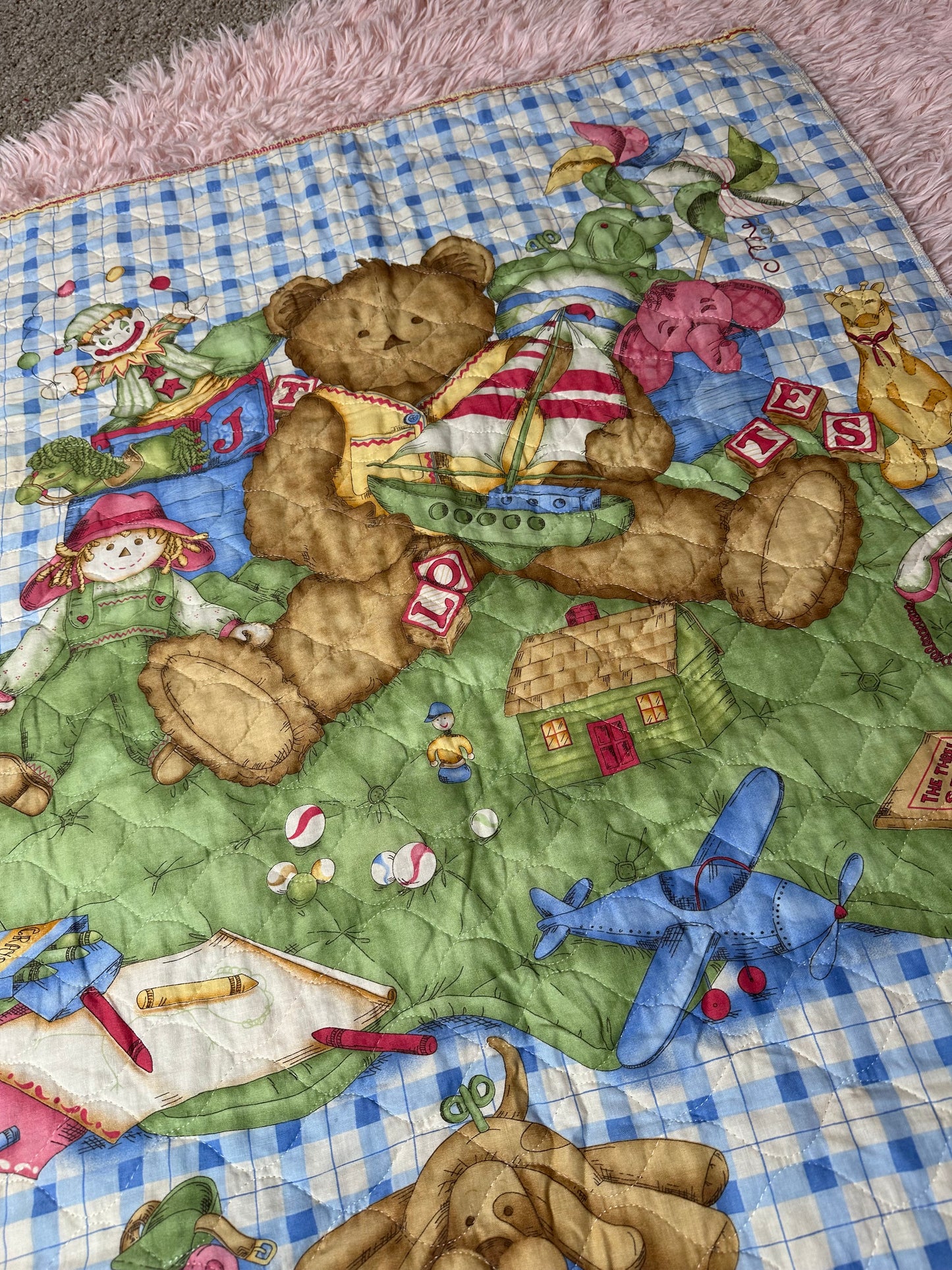 Vintage bear blanket quilt