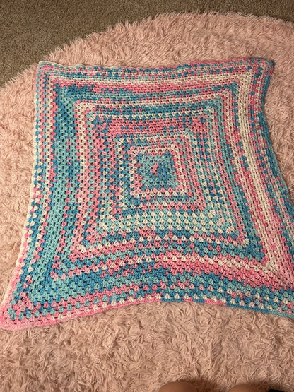 Handmade crocheted square blanket