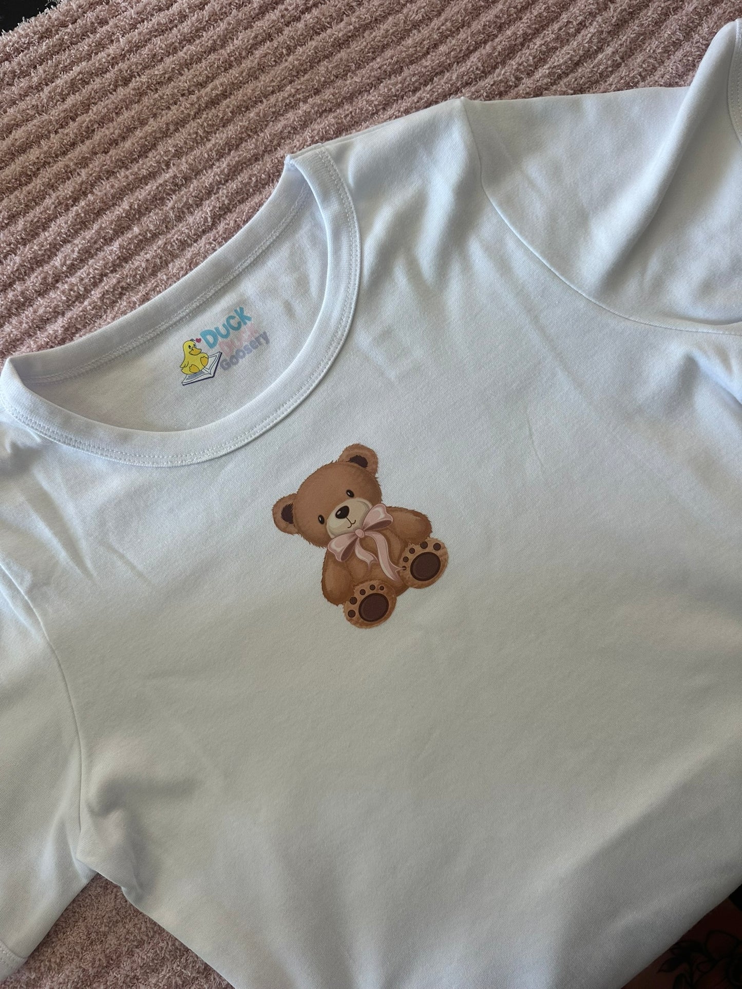 TEDDY BEAR Plain White 100% Double Knit Cotton Adult Bodysuit!