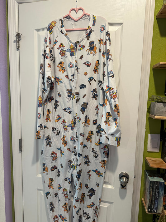 Adult PJ Zip Up Footy Jammies SIZE L/XL WITH POCKETS!