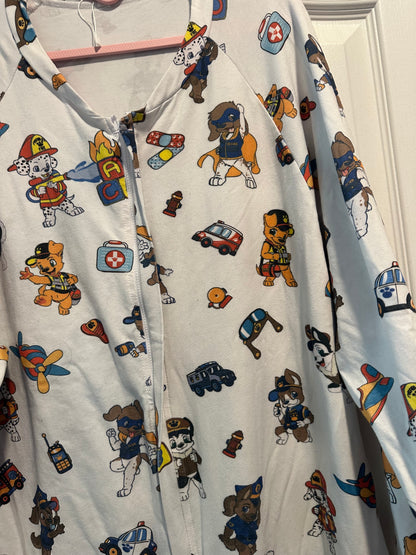 Adult PJ Zip Up Footy Jammies SIZE L/XL WITH POCKETS!
