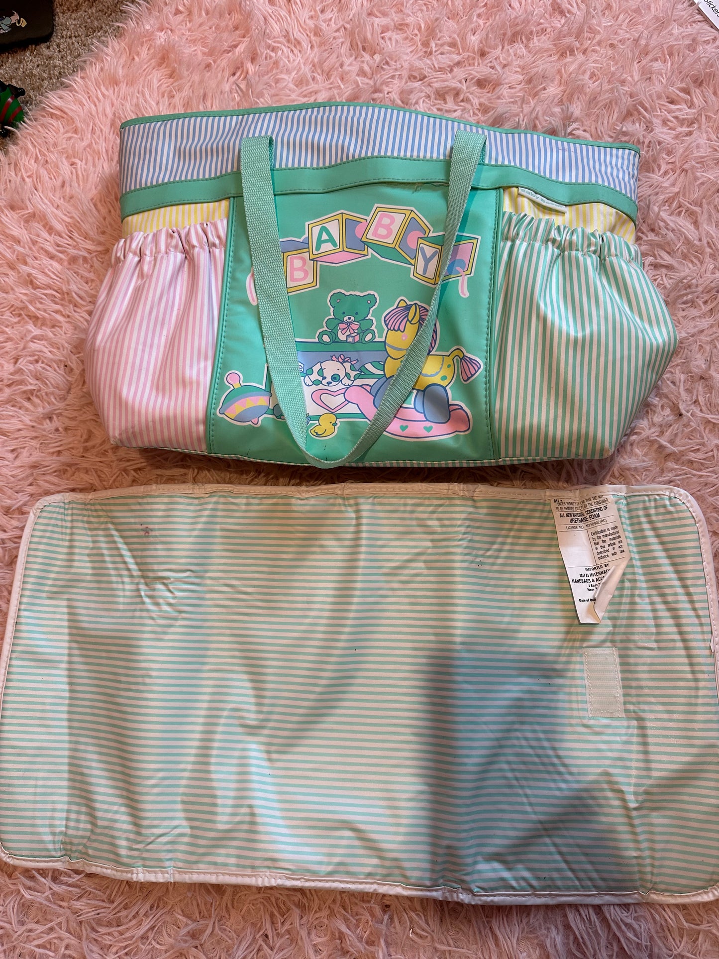 VINTAGE DIAPER BAG! Pastel Kawaii!